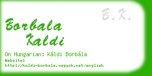 borbala kaldi business card